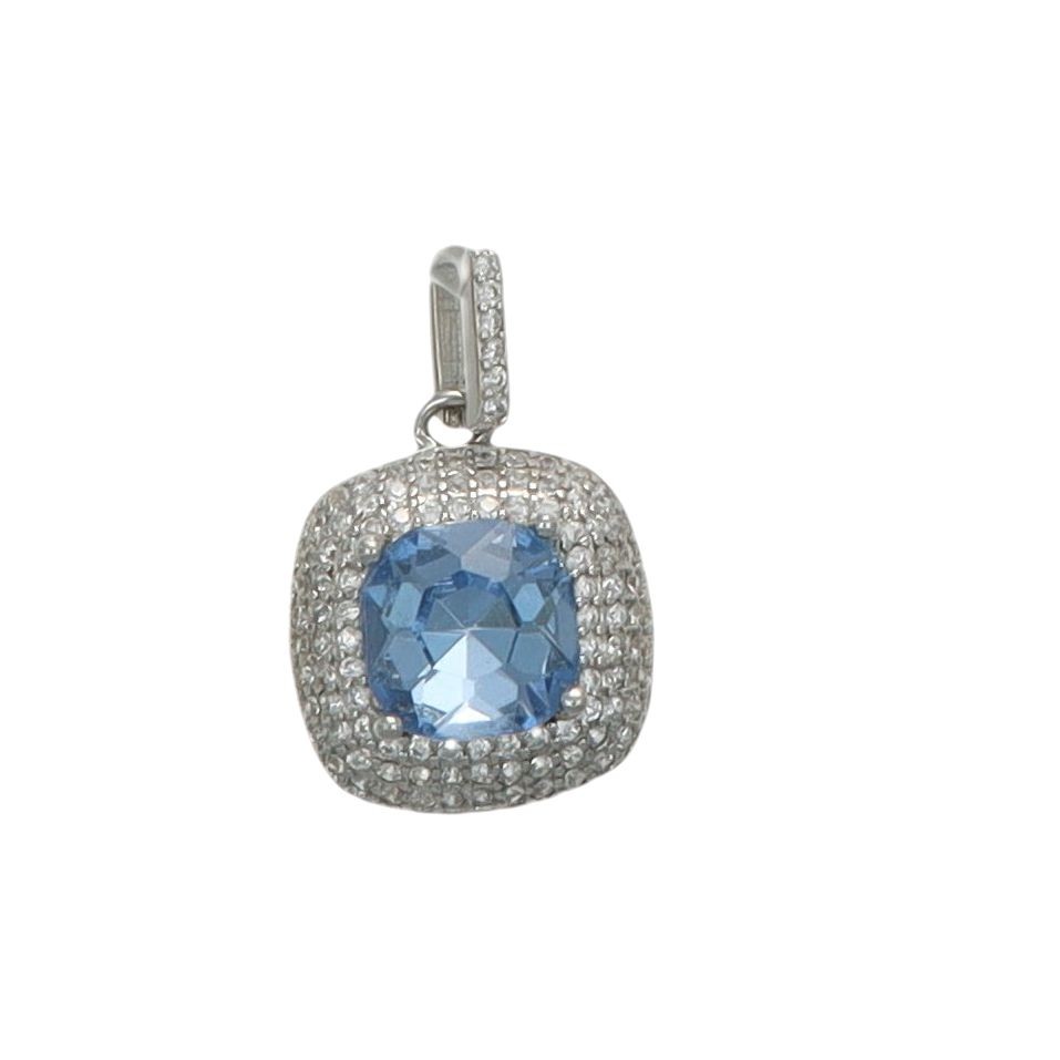 GDG Jewels ciondolo in argento con cristalli bianchi e azzurro