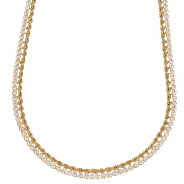 GDG Jewels collana tennis in oro giallo 750 con luce bianca delle pietre