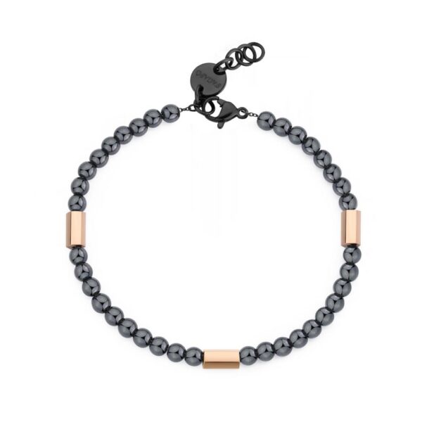 Sagapò Bracciale sfere riot pvd gun e rosa