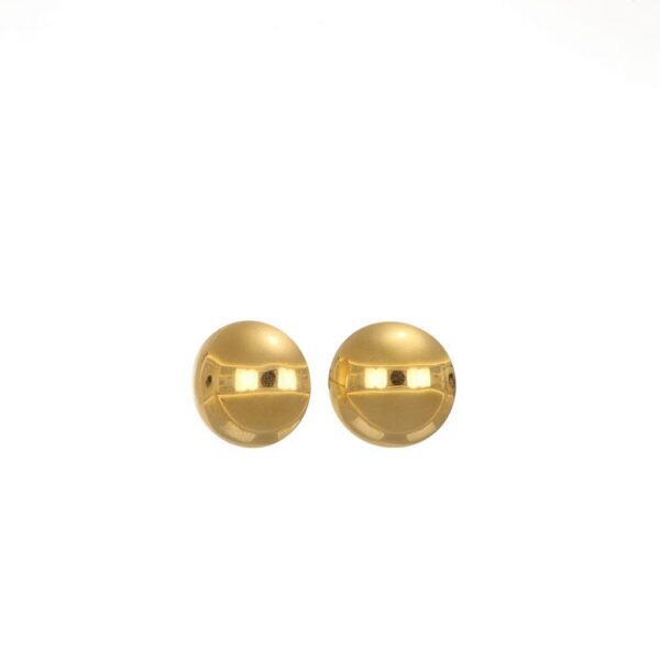 GDG Jewels orecchini a bottone in oro giallo 750 diametro 1,5 cm