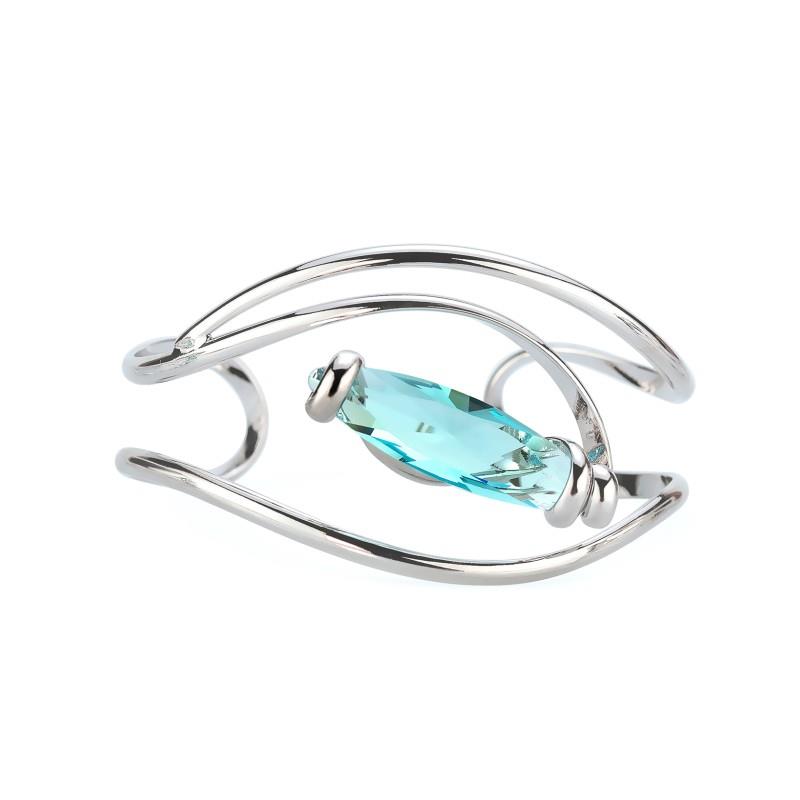 Bracciale rigido in ottone con marquise acquamarina - ANDREA MARAZZINI - Image 8