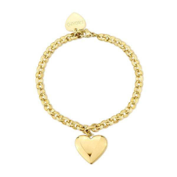 Sagapò Bracciale catena con ciondolo a cuore