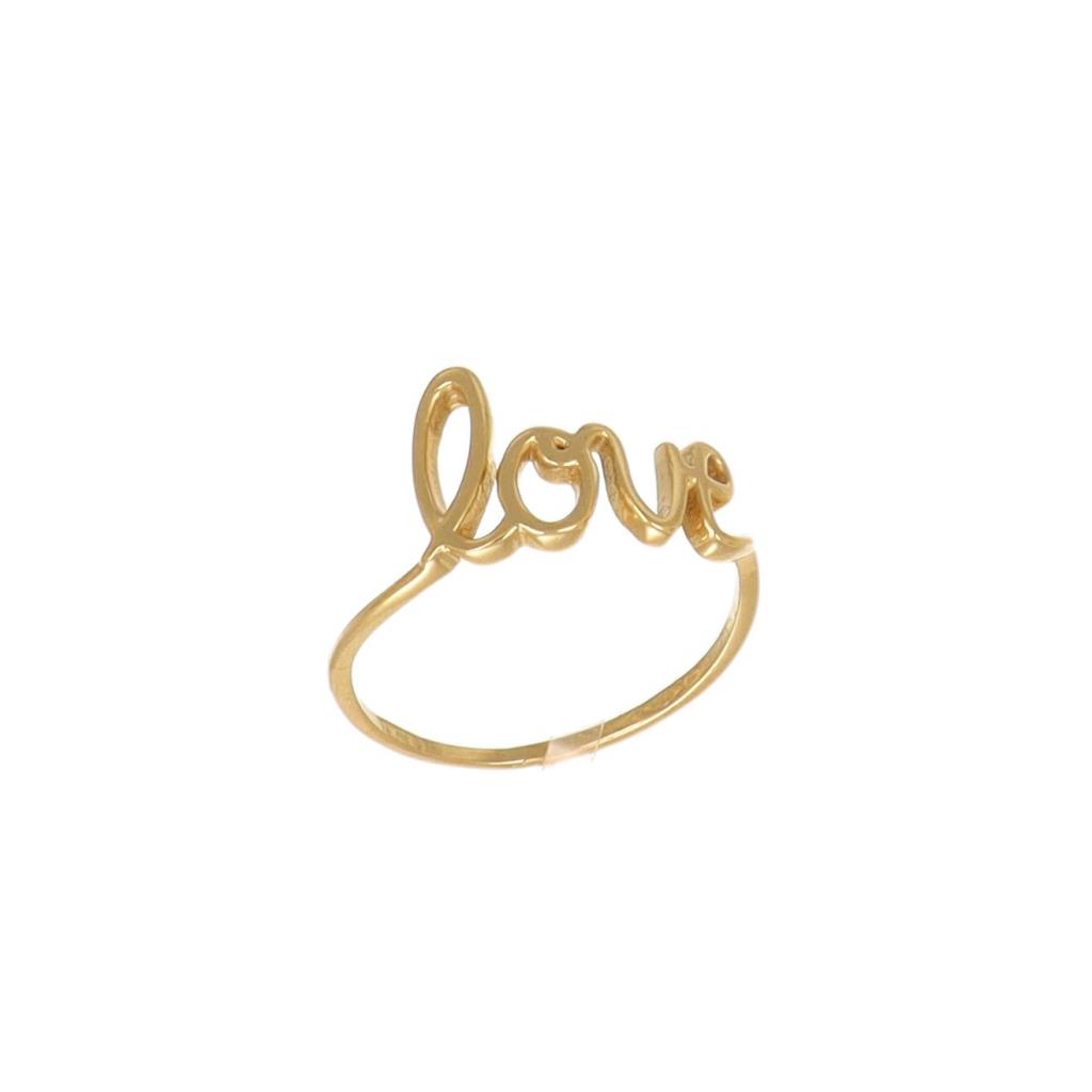 GDG Jewels anello in oro giallo con scritta "Love" misura 13