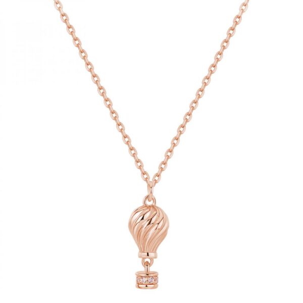 Rosato Collana catena con mongolfiera in argento oro rosa