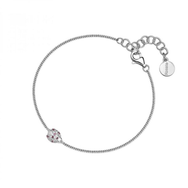 Rosato Bracciale a catena in argento con coccinella rossa