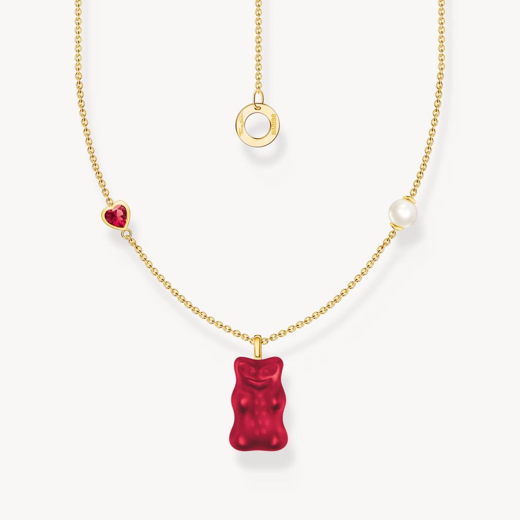 Haribo Collana catena con orsetto rosso in argento