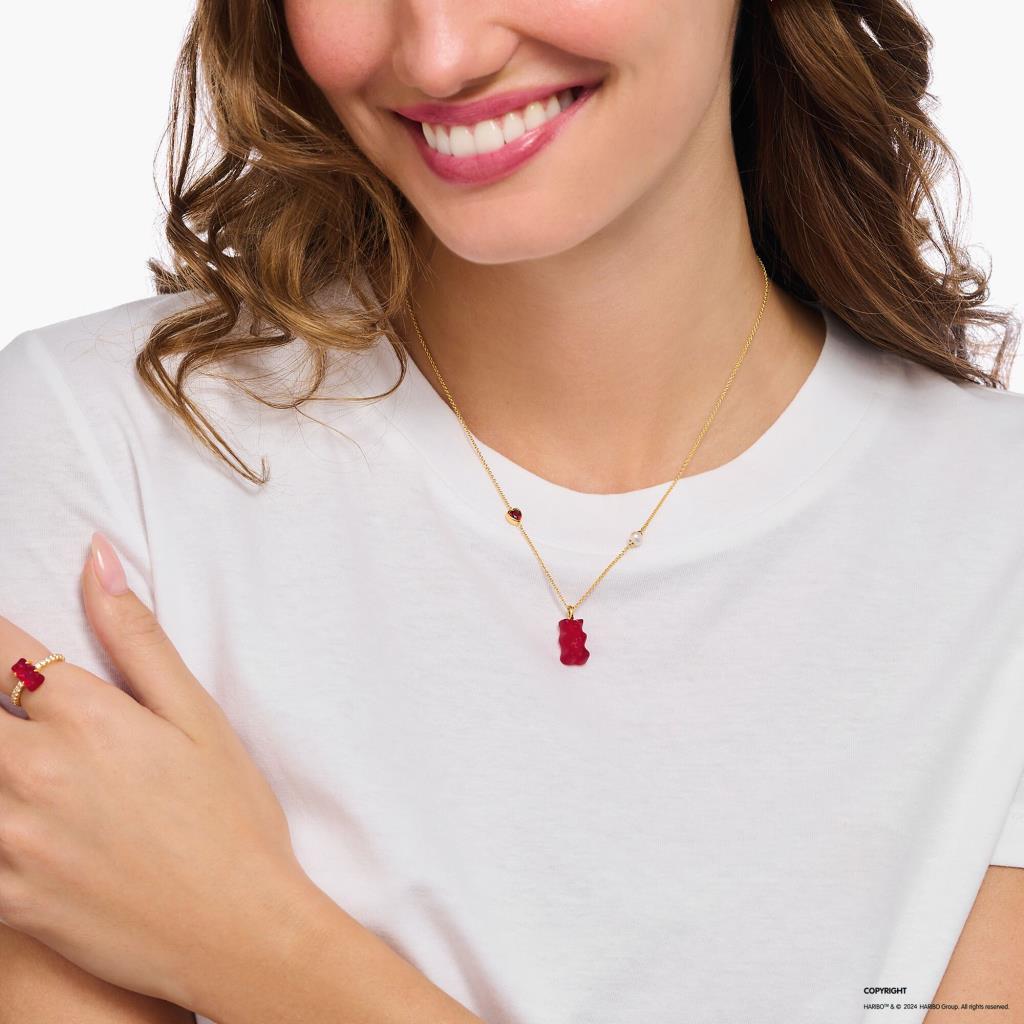 Haribo Collana catena con orsetto rosso in argento - Image 2