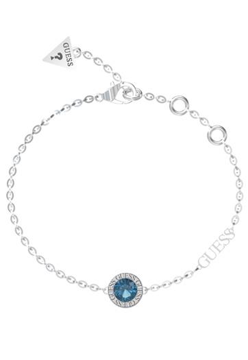 Guess Bracciale a catena con zircone blu