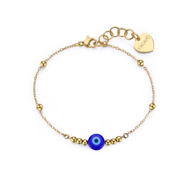 Sagapò Bracciale catena con occhio di nizar e zirconi blu