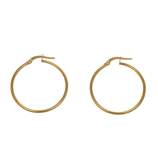 GDG Jewels orecchini a cerchio in oro giallo 750 dal diametro di 3 cm