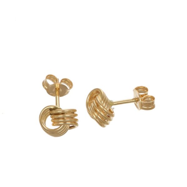 GDG Jewels orecchini a nodo in oro giallo 750 con dettaglio iconico sfaccettato