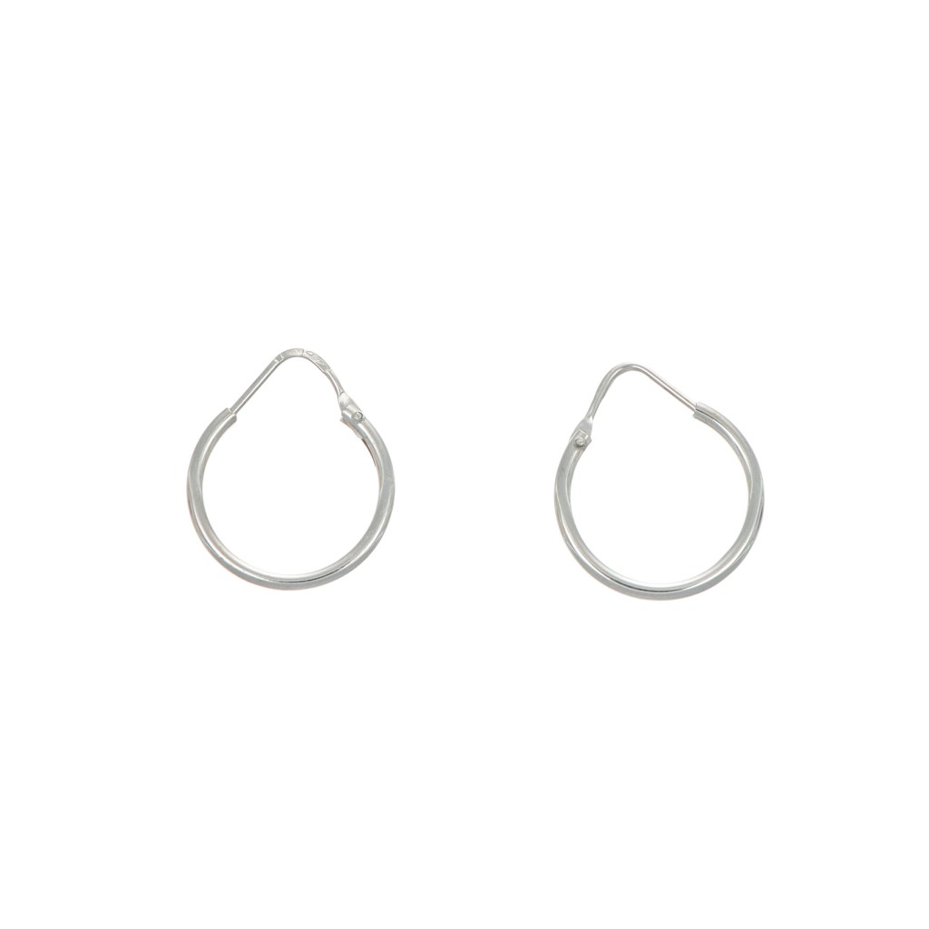 GDG Jewels orecchini a cerchio in oro bianco diametro 1,5 cm