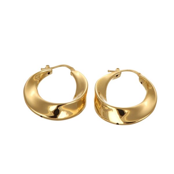 GDG Jewels orecchini a cerchio Torcion in oro giallo 750 diametro 3 cm