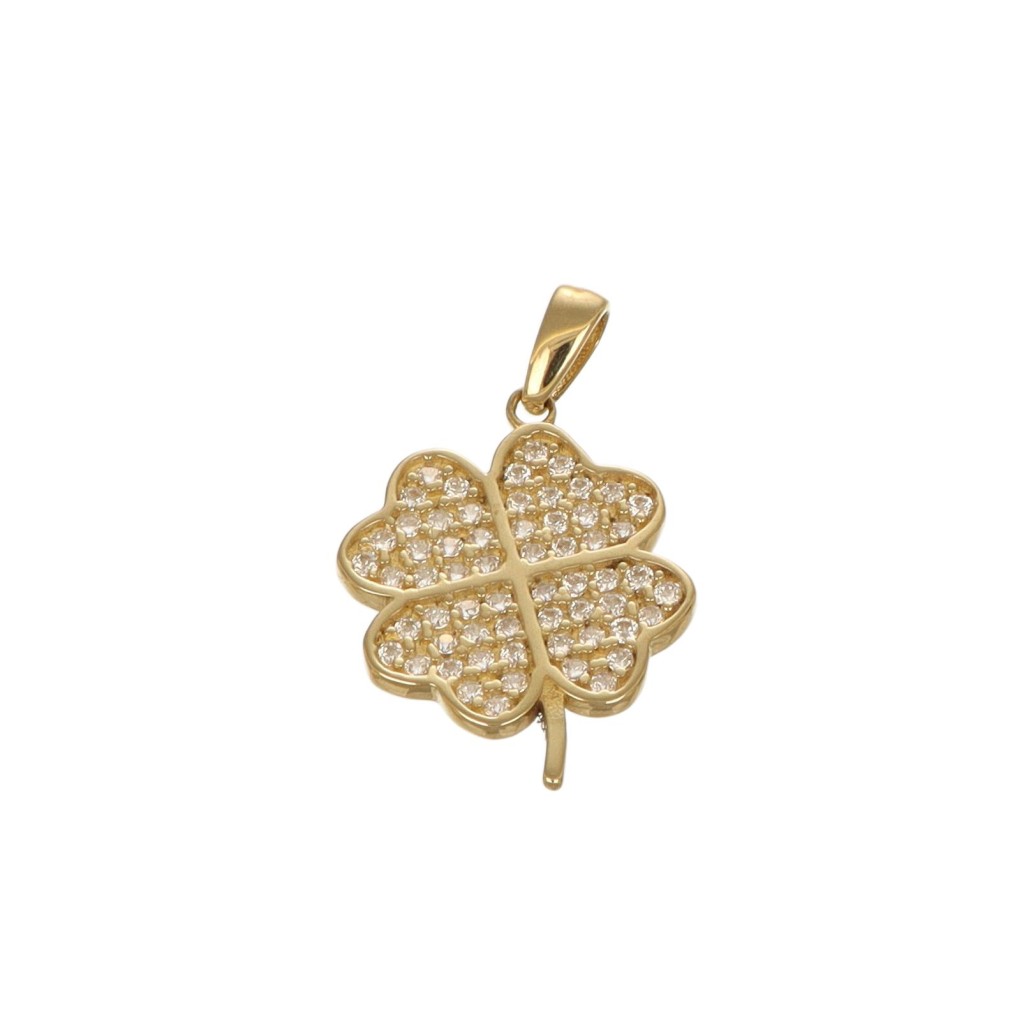 GDG Jewels ciondolo in oro giallo con zirconi bianchi luminosi
