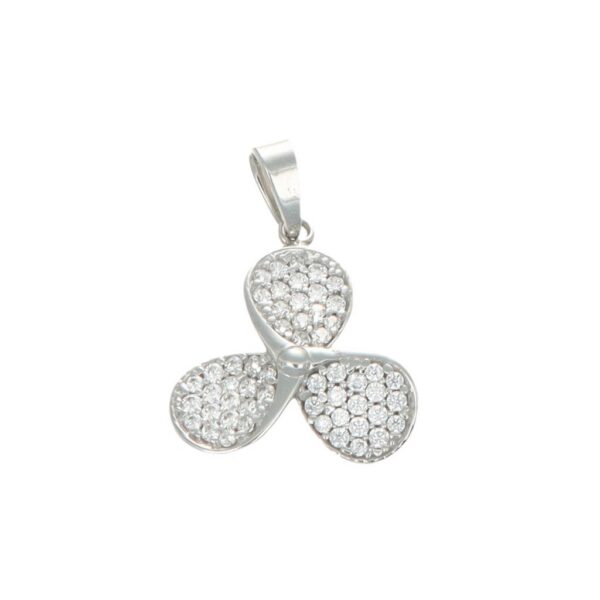 GDG Jewels ciondolo a elica in oro bianco  con zirconi bianchi