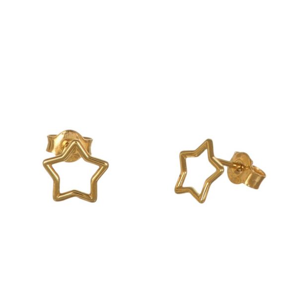 GDG Jewels orecchini stella in oro giallo 750 dal diametro 1 cm