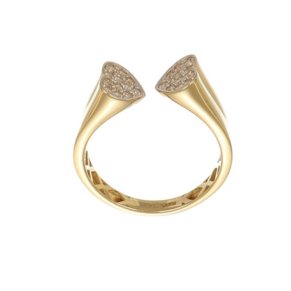 GDG Jewels anello in oro giallo 750 con zirconi bianchi misura 21