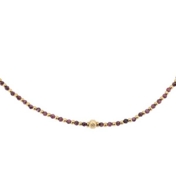 KLK collana girocollo a sfere con ametiste naturali