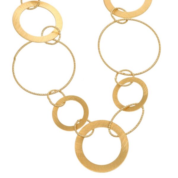 KLK collana dorata a catena con design a multi cerchi