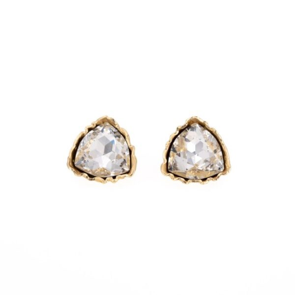 KLK orecchini triangolo in zama con finitura galvanica in oro e cristallo