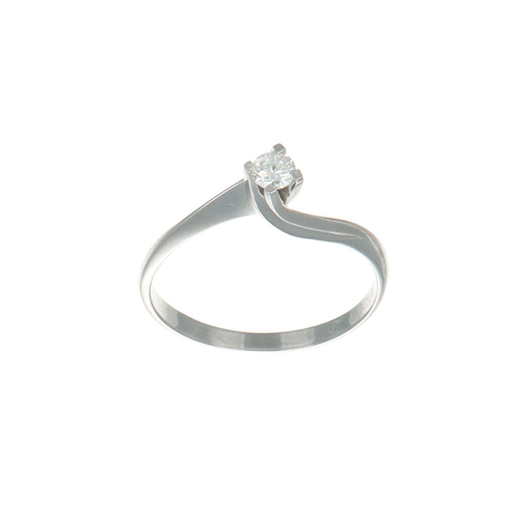GDG Jewels anello in oro bianco con diamanti colore G misura 15