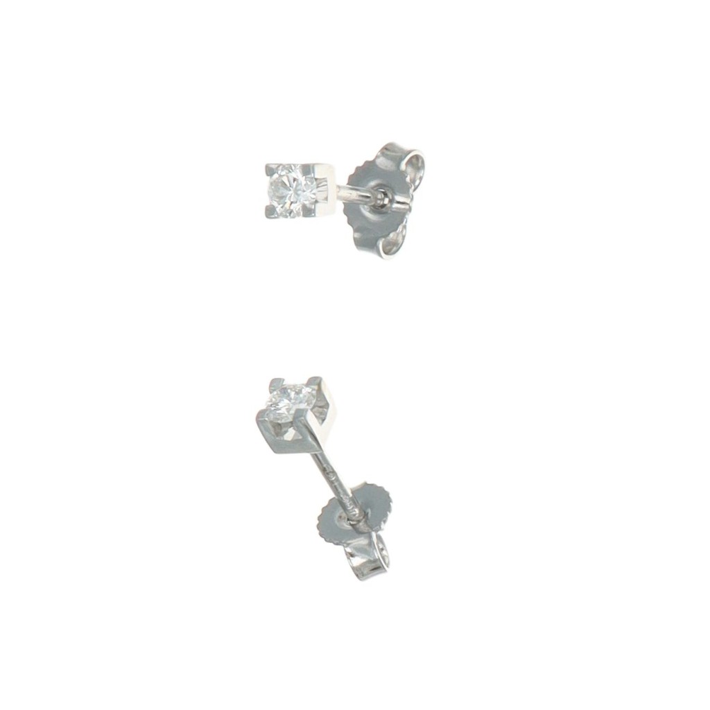GDG Jewels orecchini punto luce in oro bianco e diamanti