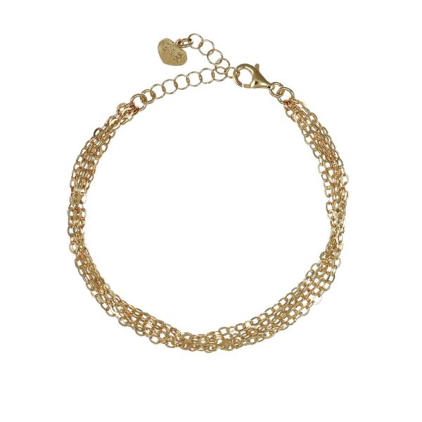 IO & TE Bracciale multifilo in argento 925 placcato oro 23kt