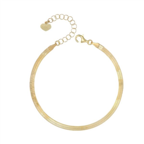 IO & TE Bracciale piattina in argento 925 placcato oro 23kt