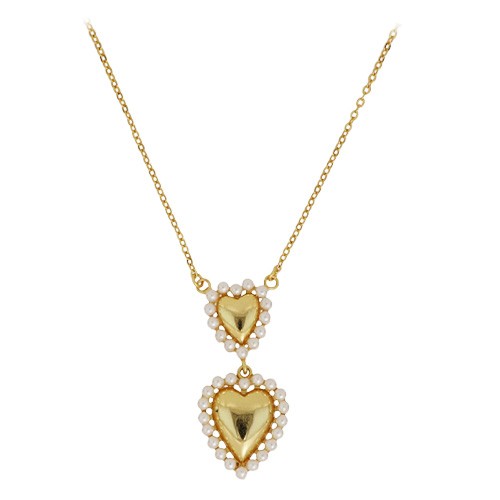 Cuori Milano Collana catena con ciondolo cuore in argento con perline
