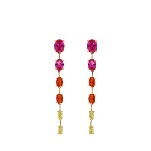 Cuori Milano Orecchini donna pendenti con zirconi colorati