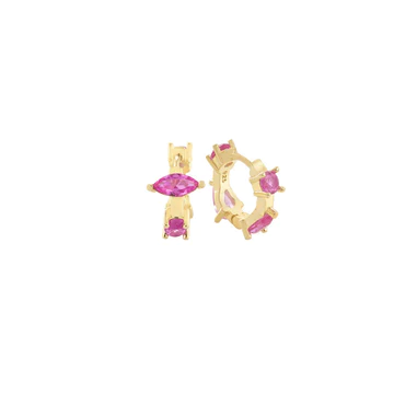 Laura P Jewels orecchini donna a cerchi fucsia