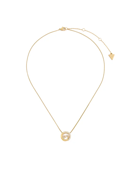 Guess collana veneziana con ciondolo cuore con zirconi bianchi