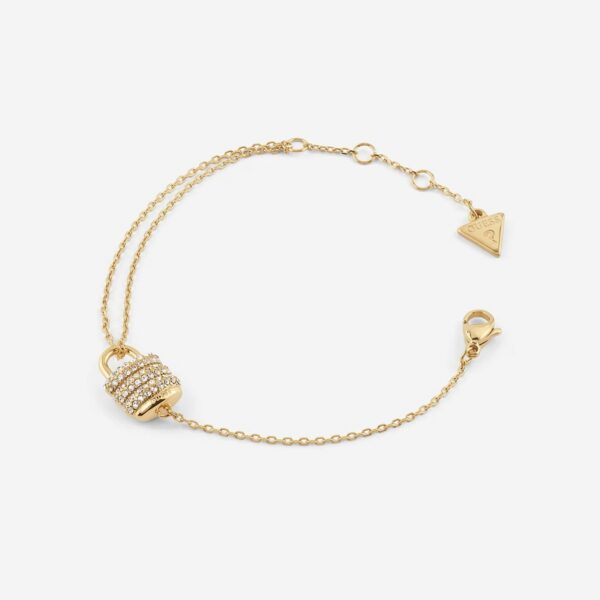 Guess bracciale con lucchetto e zirconi bianchi