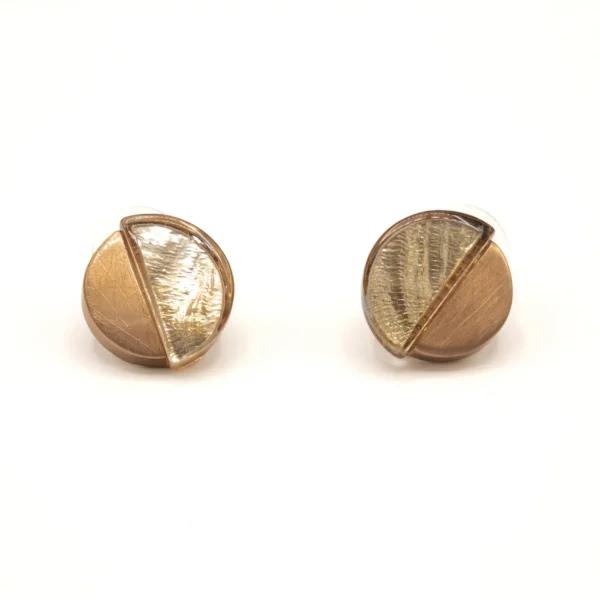 KLK orecchini a lobo in zama con madreperla e resine