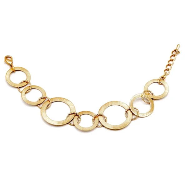 KLK bracciale in zama con finitura galvanica in oro e misura regolabile