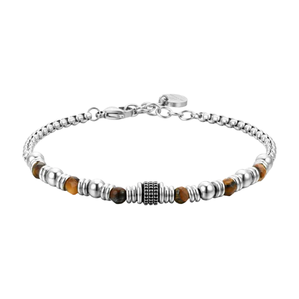 Luca Barra Bracciale catena con pietre occhioditigre