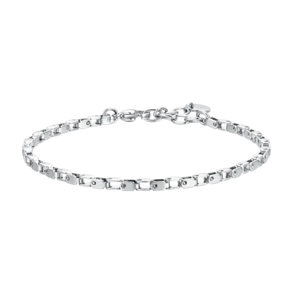 Luca Barra Bracciale a catena minimal in acciaio