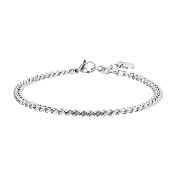 Luca Barra Bracciale a catena semplice in acciaio