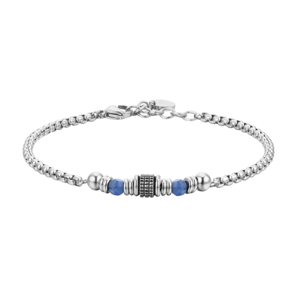 Luca Barra Bracciale catena con sodalite blu