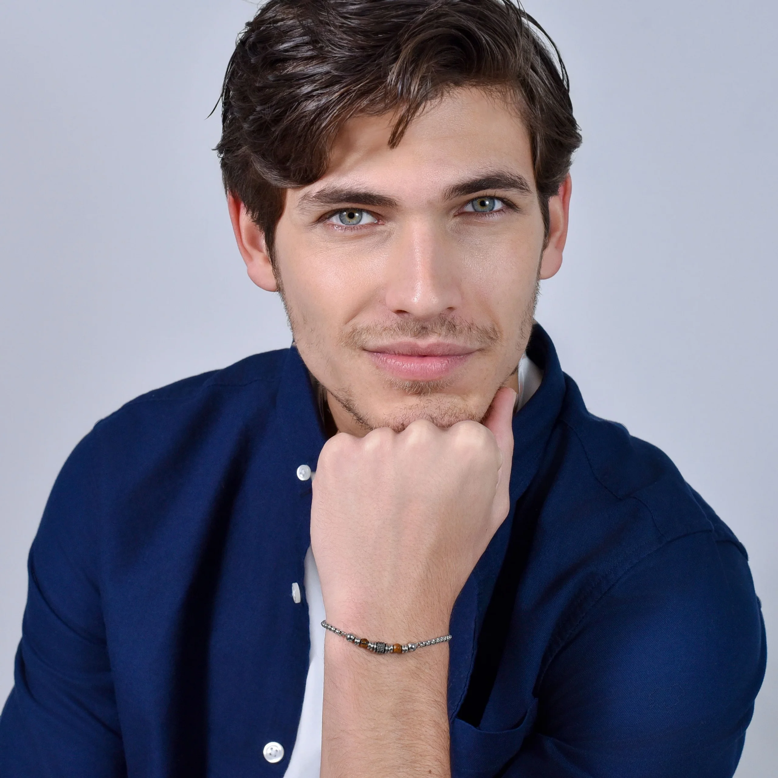Luca Barra Bracciali catena con pietre occhioditigre - Image 2