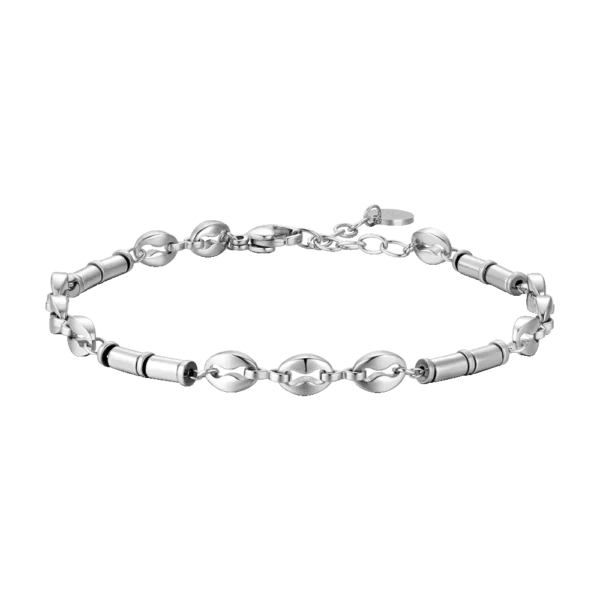 Luca Barra Bracciale catena con ematite silver