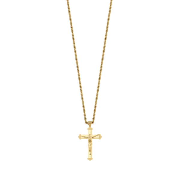 Luca Barra Collana con crocifisso dorato