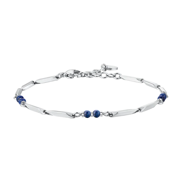 Luca Barra Bracciale catena con lapis blu