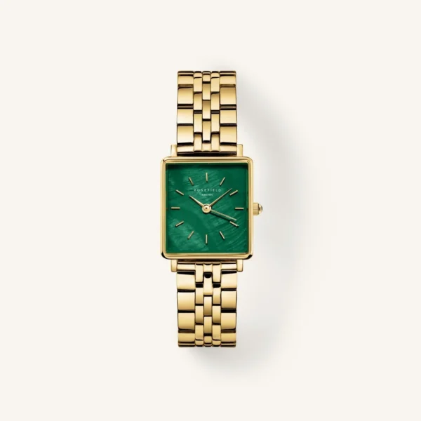 Rosefield Orologio con quadrante madreperla verde a placcatura in oro 23 carati
