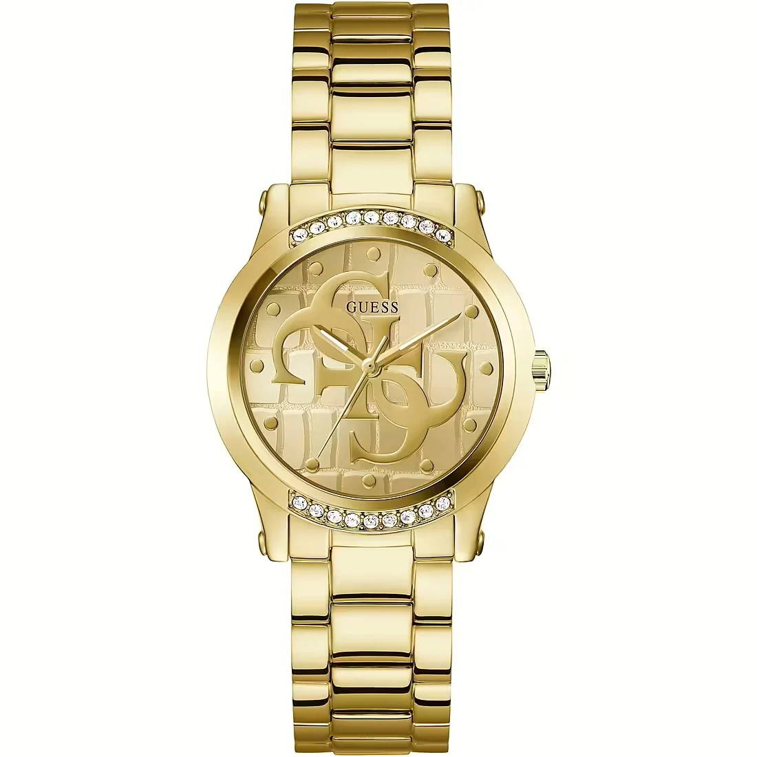 GUESS Orologio con zirconi bianchi a quadrante dorato 36 mm