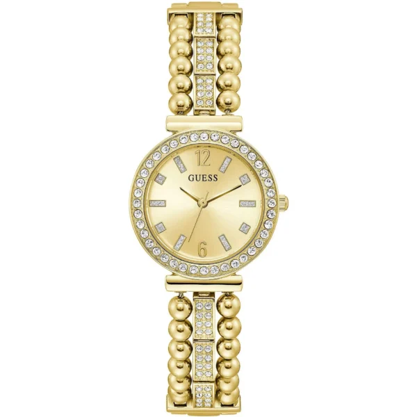 GUESS Orologio 30 mm con zirconi a quadrante champagne