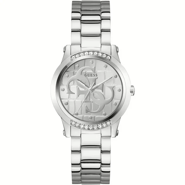 GUESS Orologio con zirconi bianchi a quadrante e cinturino acciaio 36 mm