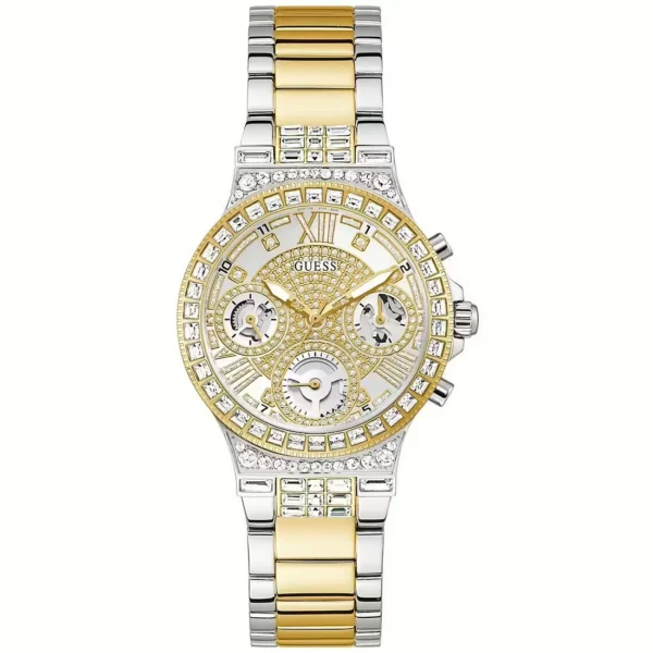 GUESS Orologio multifunzione Moonlilight con cristalli bianchi e quadrante tondo