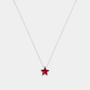 GDG Jewels collana veneziana in argento con stella e zirconi rosso rubino