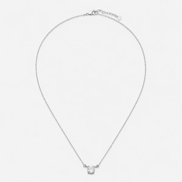 GDG Jewels Collana catena punto luce in oro bianco con diamanti bianchi